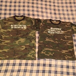 2 camouflage t-shirts size L
